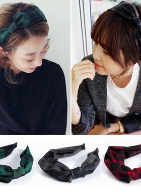 韩国进口发饰头饰韩版学院风格纹气质布艺发箍头箍发卡H2