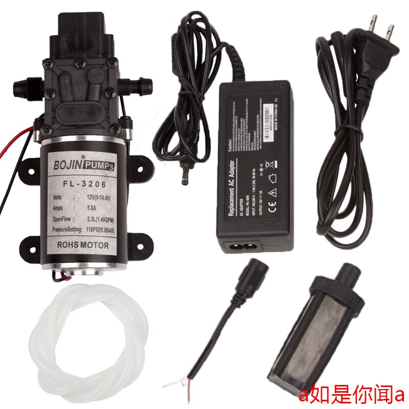 新款3206隔膜泵高压洗车泵喷雾泵自吸12v小水泵自动家用抽水泵