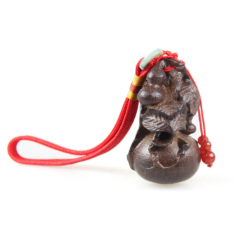 泰山福缘阁 桃木葫芦手把件钥匙扣立体圆雕多子多福挂件饰品包挂