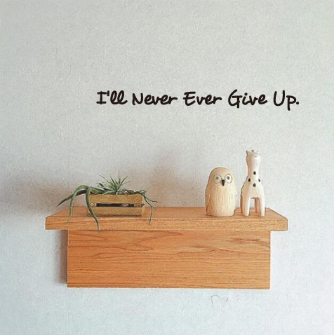 永不放弃英文墙贴学生宿舍英语培训教室办公室励志贴纸橱窗玻璃贴