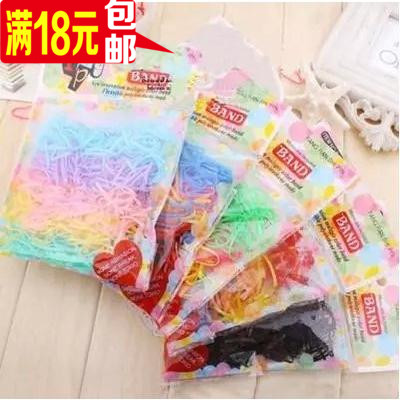 韩国盘发工具糖果色一次性塑料橡皮筋发圈强拉不断发绳头发饰