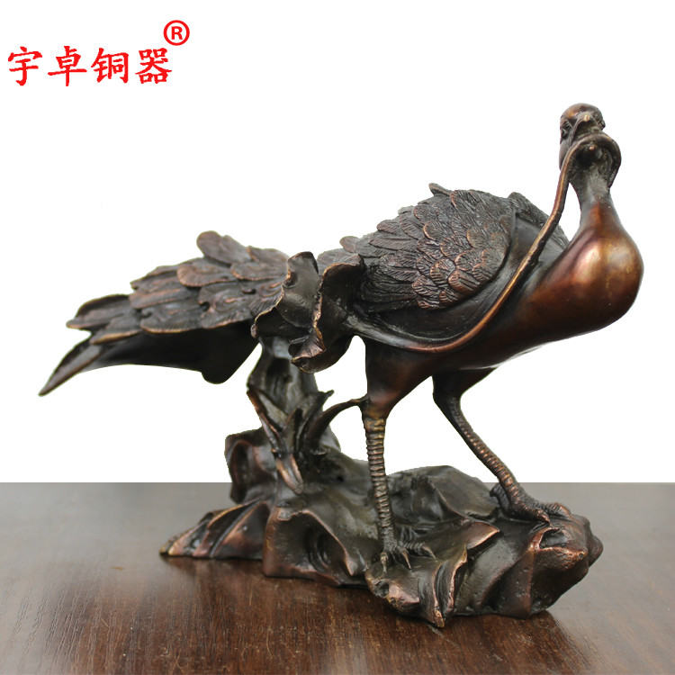 宇卓铜器铜孔雀家居装饰工艺品摆件 纯铜孔雀黄铜孔雀