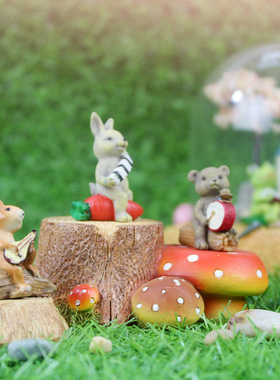 如果弹琴小松鼠创意多肉植物摆件