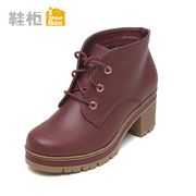 Shoe/shoebox2015 winter new style fashion sexy women lace chunky heels short boots waterproof Martin boots