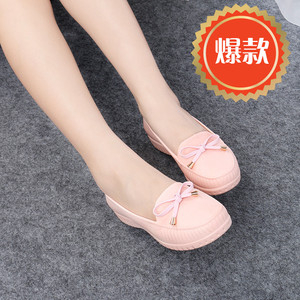 时尚果冻短靴防滑雨靴雨鞋女学生短筒豆豆鞋甜美低帮水鞋套鞋胶鞋