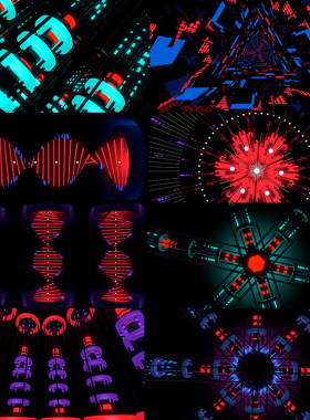 12个高清1080p霓虹灯视频素材VJLOOP动态NeonImpulse LED舞台背景