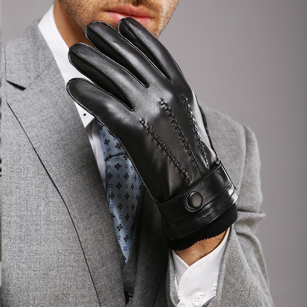 Gants pour homme WARMEN en peau de mouton - Ref 2782666 Image 1