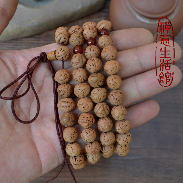 禅意纯天然稀有菩提子小龙眼菩提原籽108颗佛珠/念珠/文玩佛珠
