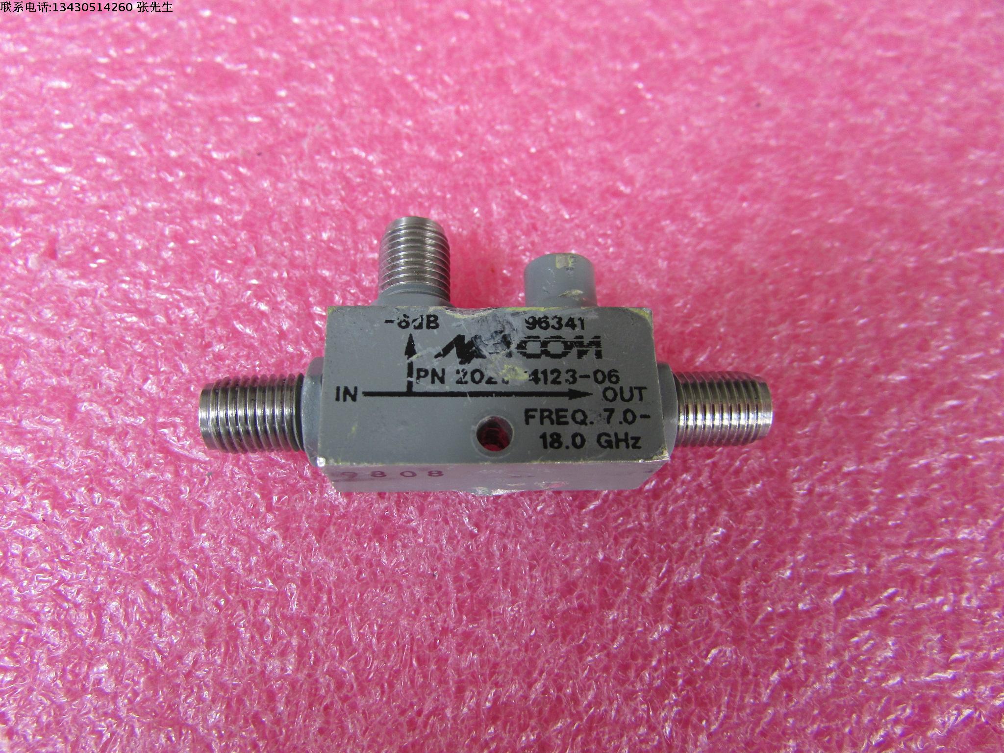 M/A-COM进口  7-18GHz 6dB SMA 射频微波同轴宽带定向耦合器 质量包好，包能用 可提供详细测试图 频率范围：7-18GHz 有测试图 耦合度：6dB 接头SMA