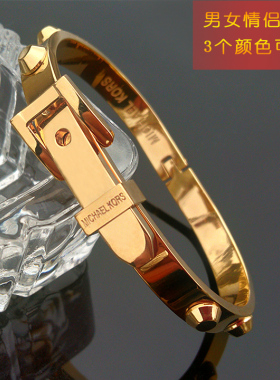 情侣钛钢铆钉皮带扣手环欧美