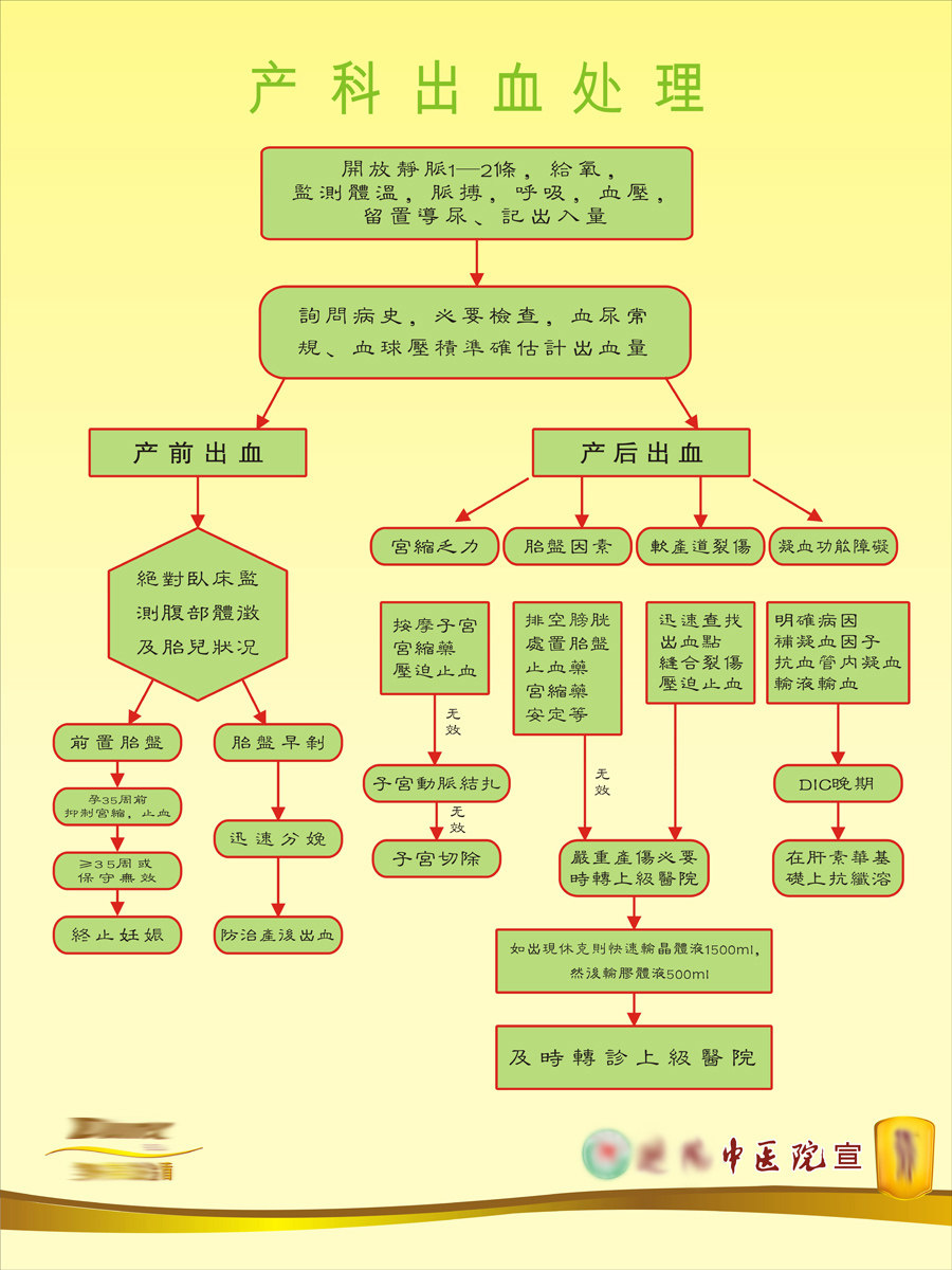 102素材抢救流程海报展板35产科出血处理