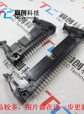 同创科技 2.54mm DC2 20P 2*10 小耳卡钩牛角座 180度直脚 半金