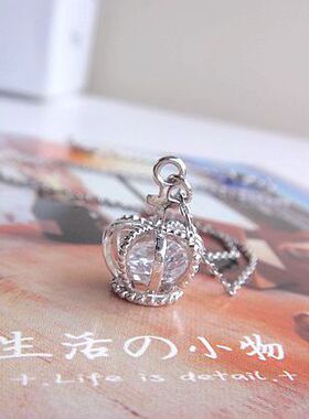 饰品锆石吊坠纯银锁骨链包邮