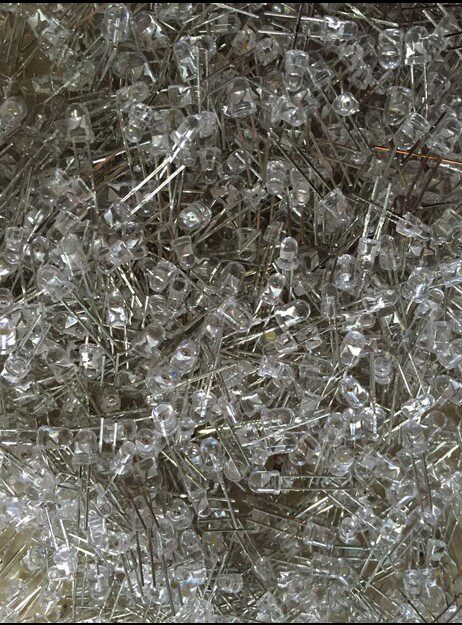 3MM LED灯 发光灯 发白光 黄光 橙光 混装一包500个=8.8元