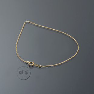 日本18K黄金手链首饰手饰 2切面侧身链喜平链 丨宽0.8mm