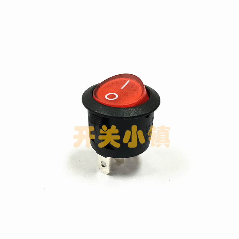 台湾RLEIL船型开关 3脚2档圆形电源开关 RL3-5 KCD1-105N 红灯 铜