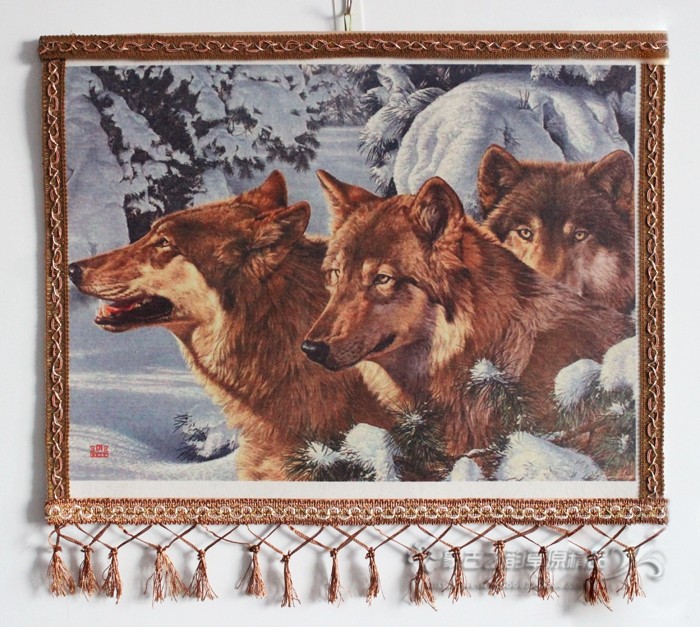内蒙古特色工艺品 小号彩色毡画 蒙古毛毡画装饰画挂画 狼图腾