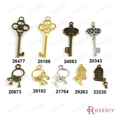 复古合金挂坠项链钥匙饰品配件