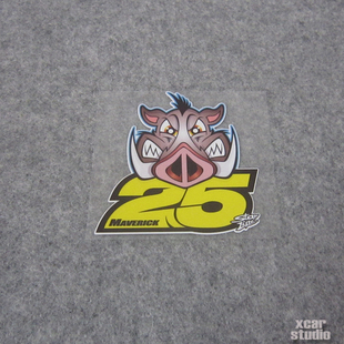 爱卡贴纸 MOTOGP车手贴 摩托机车身贴纸拉花 野猪25号logo A118