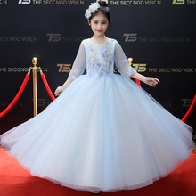 Trẻ em của máy chủ buổi tối ăn mặc công chúa váy hoa cô gái ăn mặc sàn catwalk chương trình trang phục cô gái váy cưới sinh nhật pettiskirt quần áo trẻ em 10 tuổi
