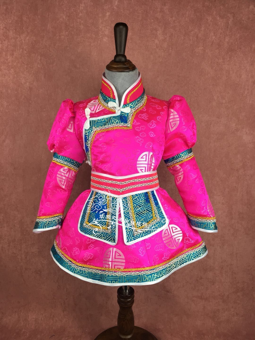 2018新品蒙古袍女孩蒙古族服装生活装女童民族服饰小孩舞蹈演出服