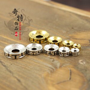 藏银古法万字佛珠隔片 星月金刚菩提佛珠隔珠DIY饰品配件齐全百搭