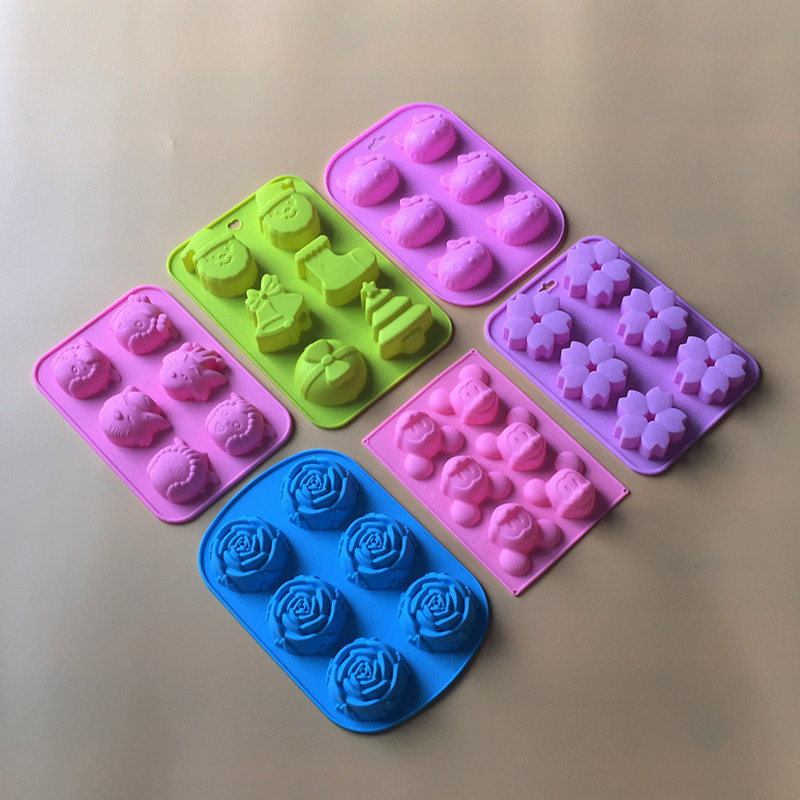 德立 玫瑰圆孔卡通圣诞6连硅胶蛋糕烤盘 烤箱微波炉烘焙DIY模具,厨房/烹饪用具,烘焙模具,淘宝优惠券,粉丝福利购,淘宝优惠卷