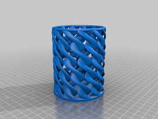 螺旋笔筒3d打印立体图stl圆雕图电脑4轴雕刻图石雕图木雕模型素材