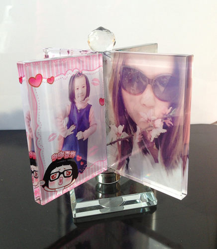 喜乐杰祥水晶魔方风车DIY照片个性定制旋转摆台摆件创意生日礼物