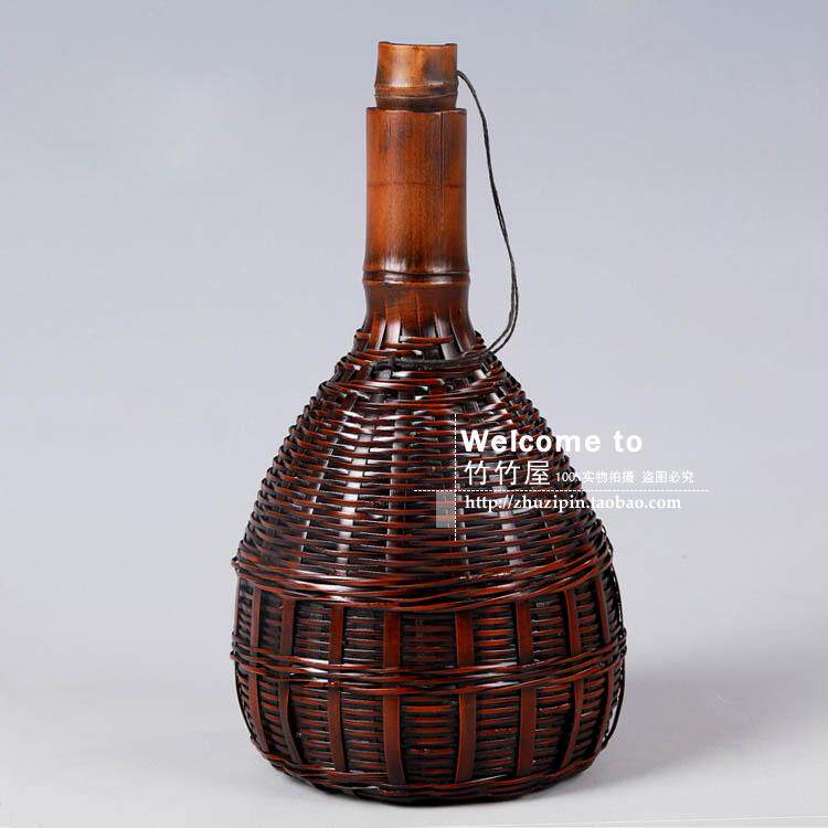 竹编 花器 禅 茶道摆件 日式 出口 手工精编 竹编包 茶道配件