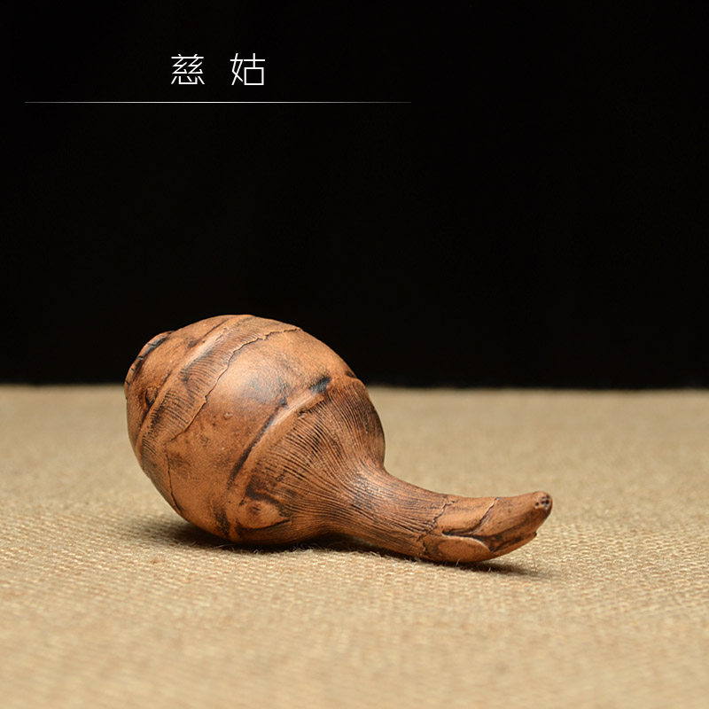 茶宠摆件精品紫砂仿真慈姑雕塑茶玩紫砂装饰品家居装饰紫砂礼品