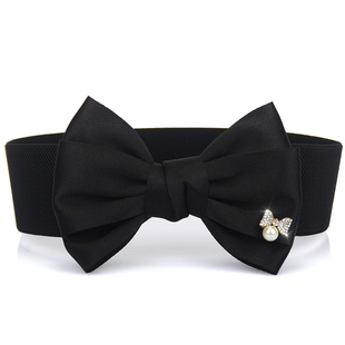 饰女士宽腰带女腰封装 松紧带蝴蝶结腰封百搭韩装 饰连衣裙 韩版 时尚