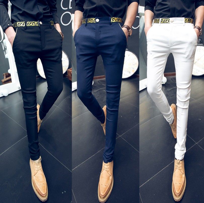 男裤子小脚裤理发型师休闲裤春季紧身裤男式修身显瘦高弹力长裤男在类目 男装, 休闲裤中 - 来自Buy2taobao.com提供专业的淘宝代购服务
