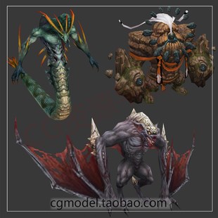 3D人物建模参考角色模型怪物NPC暗黑风3Dmax模型素材游戏美术设计