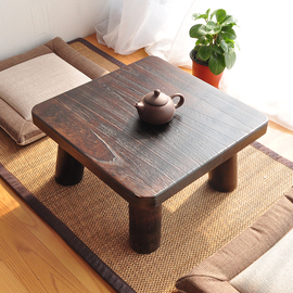 日式烧桐木小方桌简约榻榻米，飘窗桌子小茶几，矮桌子实木地桌