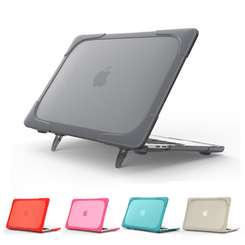 适用macbook14寸苹果笔记本mac16电脑保护支架外壳，air13.3防摔壳笔电数码，m3m215英寸2023全包带支架保护套