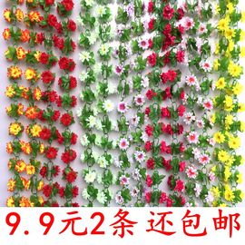 仿真小玫瑰花藤条长条藤蔓绢花，花草玫瑰花藤塑料，花装饰绿藤条假花