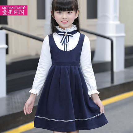 新款儿童演出服小学生表演服装舞蹈裙女童大合唱团服男童背带裤秋