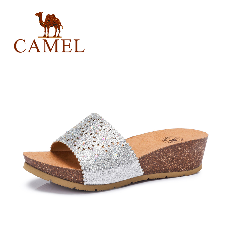 Sandales femme CAMEL   en tissu paillete - Ref 2673549 Image 2