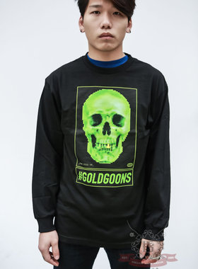 GOLD GOONS 骷髅纯棉薄款长袖TEE 美国空运进口现货