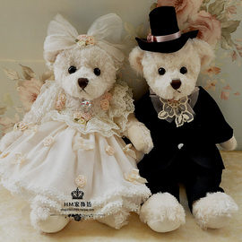 韩国高档婚纱婚庆泰迪熊西式情侣熊大号车头压床娃娃结婚公仔婚礼