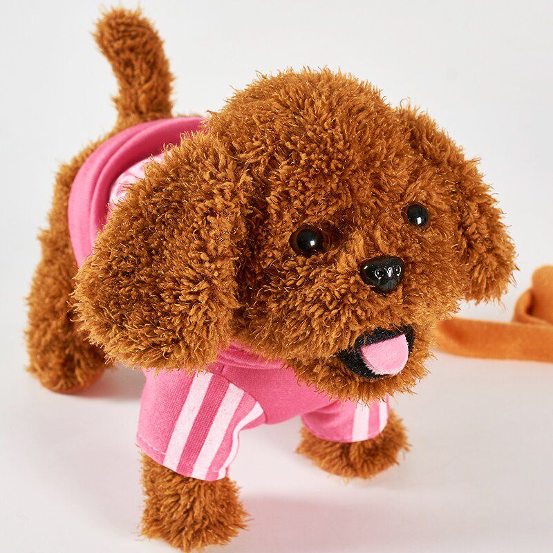 会叫电动舔的泰迪会动发声走舔电子仿真玩具狗牵甜甜汪会宠物}狗