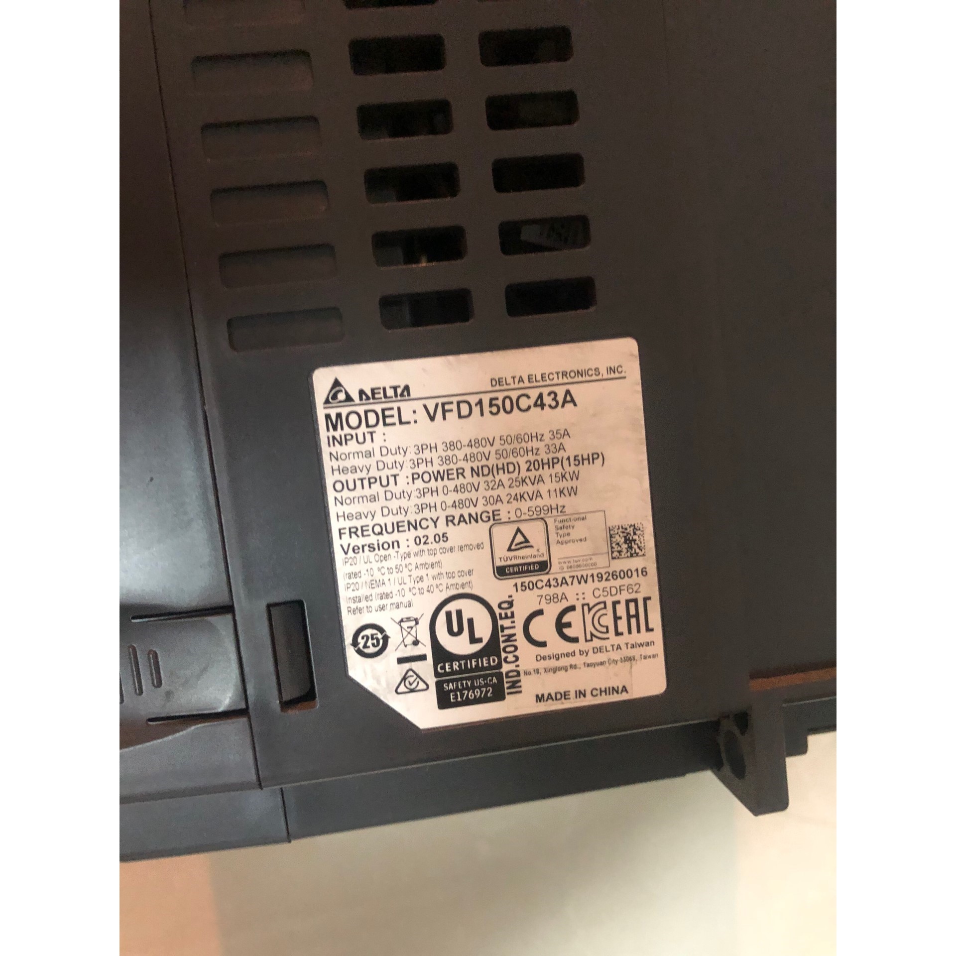 议价台达15kw变频器,只装机未通电