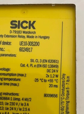 议价SICK西克安全继电器UE10-30S2D0 6024917正品