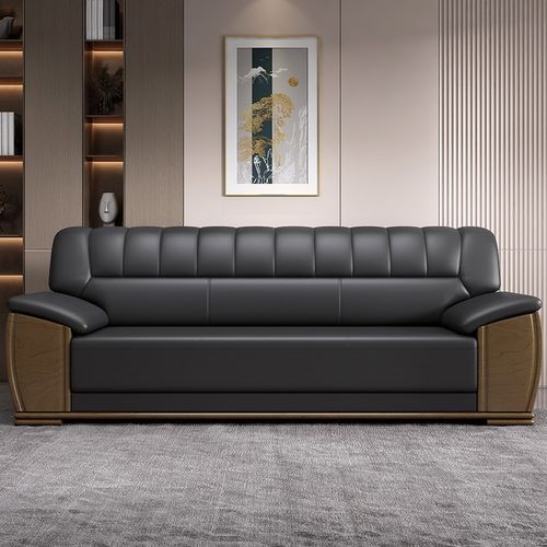 办公沙发实木中式商务接待室会客厅会客酒店大堂高档真皮沙发组合