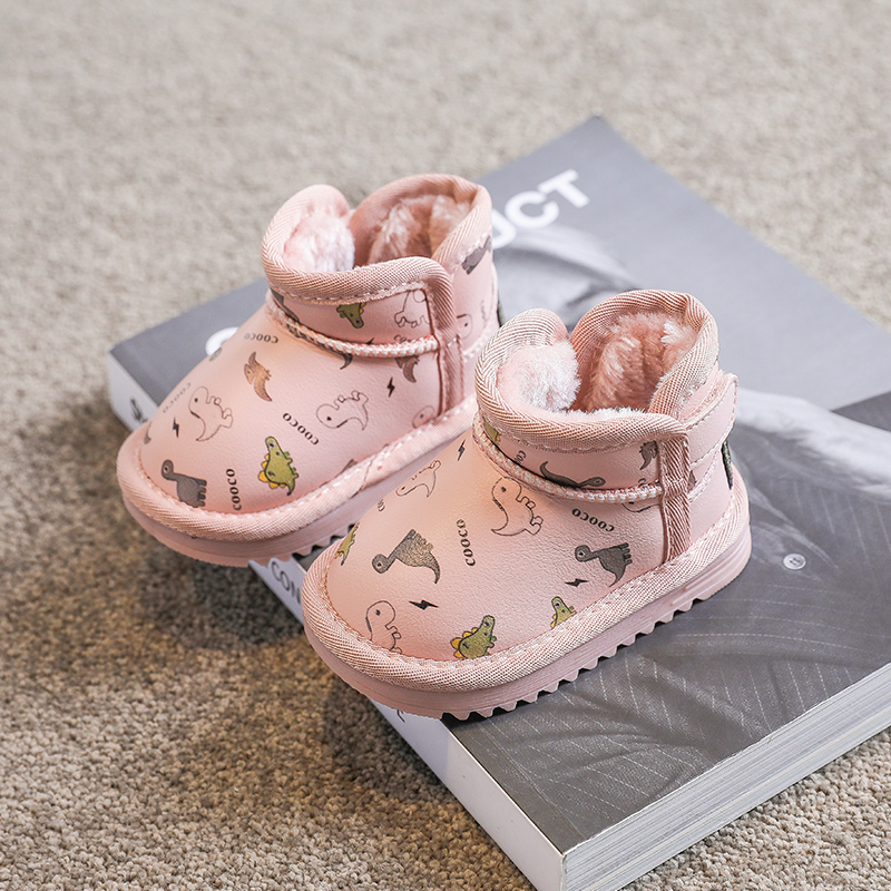 宝宝雪地靴冬季款婴儿加绒靴子女童鞋子男童棉靴儿童小童防水棉鞋