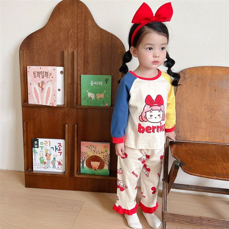 男童宽松圆领套头卡通家居服春秋新款女宝宝可爱洋气睡衣,童装/婴儿装/亲子装,家居服套装,淘宝优惠券,粉丝福利购,淘宝优惠卷