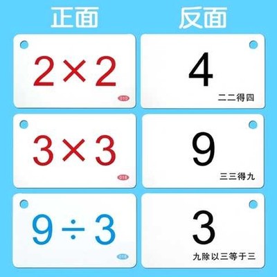 推荐乘法口诀背诵神器口诀表教具卡片99九九乘除二年级练习大图小