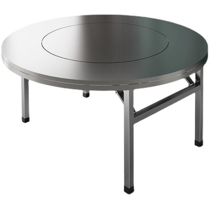 304加厚全不锈钢转盘圆桌可折叠圆台面食堂家用商用餐桌吃饭桌子,住宅家具,不锈钢/PVC餐桌,淘宝优惠券,粉丝福利购,淘宝优惠卷