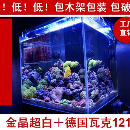 超白加厚高玻璃海水鱼缸o专用海缸水族箱30厘米40cm45虾草缸方缸6